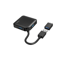 USB-C 4-портов хъб USB 3.2 Gen.1 , черен, USB- C адаптер