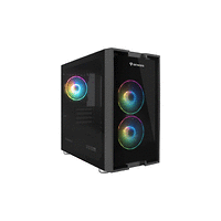 Genesis PC Case Irid 353 ARGB MATX Mini Tower Window, Black