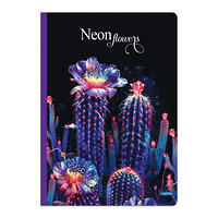 Тетрадка LASTVA Neon Flowers, A5, 96 л, офсет 70 г