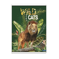 Тетрадка LASTVA Wild Cats, A5, 52 л, офсет 80 г, редове, корица 300 г, мат ламинат, златен релеф