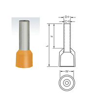 Втулков накрайник 4.00x12 мм /E-4012/, ОРАНЖЕВ