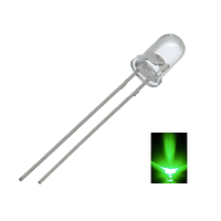 СВЕТОДИОД КРЪГЪЛ 5MM ЗЕЛЕН УЛТРА ЯРЪК