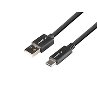 Кабел, Lanberg USB-C(M) -> USB-A(M) 2.0 cable 1.8m QC 3.0 BOX, black