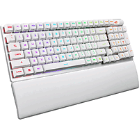 Asus ROG Strix Scope II 96 Wireless Gaming Keyboard, Tri-Mode Connection, Dampening Foam &amp; Switch-Dampening Pads, Hot-Swappable Pre-lubed ROG NX Snow Mechanical Switches, PBT Keycaps, RGB-White
