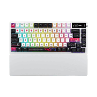 Asus ROG Azoth X 75% custom gaming keyboard, ROG NX Snow V2, dye-sub and semi-translucent keycaps, gasket mount, five-layer dampening, FR4 plate, south-facing PCB,  OLED display &amp; knob, RGB-White