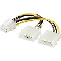 Кабел Power cable 2xMolex/PCI-Express-6pin Akyga AK-CA-13 15cm