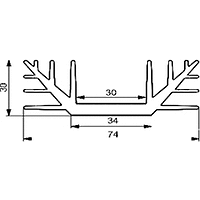 Алуминиев охладител Д30хШ74хВ30мм П4240