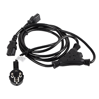 Кабел, Lanberg CEE 7/7 -> 2X IEC 320 C13 power cord 2m VDE, black