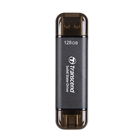 Transcend 128GB, External SSD, ESD310C, USB 10Gbps, Type C/A , Black