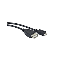 Кабел, Lanberg Cable USB MICRO(M)->USB-A(F) 2.0 0.15M OTG Black