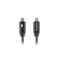 Кабел, Lanberg USB-C M/M 2.0 cable 0.5m Quick Charge 4.0, black