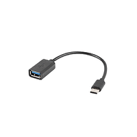 Адаптер, Lanberg adapter USB-C(m) 2.0 -> USB-A(f) cable 15cm OTG, black