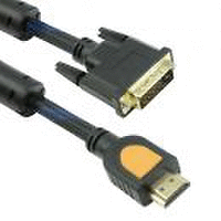 Кабел DeTech HDMI - DVI, 1.8m, Ферит, Черен, HQ