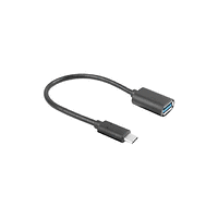 Адаптер, Lanberg Adater Cable USB-C(M) 3.1->USB-A(F) OTG 15CM Black