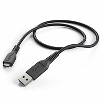 Кабел Hama USB-C мъжко - USB-A мъжко, 1м, 5 Gbps, Черен