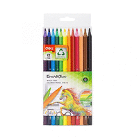 Цветни моливи Deli Enovation EC110-12,PS, шестоъгълно тяло, 12 цвята, PVC опаковка