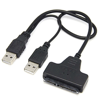 Преходник USB 2.0 към SATA, Черен 