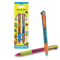 Четирицветна химикалка MITAMA For Fun Fantasy,0.7 мм, автоматична, с грип,2 бр. блистер,за момче