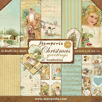 Дизайнерски ЛИСТ 1 БР. 12"x12" / CHRISTMAS GREETINGS STAMPERIA Double Face  