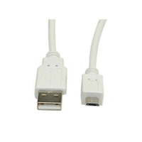 Кабел USB А/М - microB/M 0.8 м, бял цвят/бежов