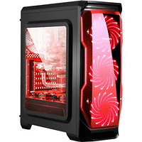 Кутия за настолен компютър SEGOTEP HALO 1 черно-червена mid tower