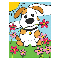 Рисуване по номера с акрилни бои - Моята първа рисунка - 22х30 - Кученце