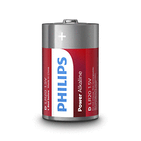Philips Power Alkaline батерия LR20 D, 2-blister за 1бр.