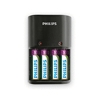Philips зарядно за батерии 1/4 x AA/AAA, 170/80 mA, 220/240V, с включени батерии 4 x AA 2100mA