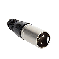 Съединител XLR 3P, мъжки, кабелeн, PVC капачка, L=67 мм