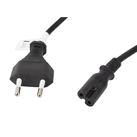Кабел, Lanberg CEE 7/16->IEC 320 C7 EURO (RADIO) Power Cord 3m VDE, Black