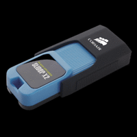 Флаш памет Corsair Voyager Slider X2 USB 3.0 128GB, Capless Design, Blue Housing, Read 310MBs, Write 90MBs, Plug and Play