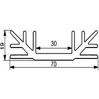 Алуминиев охладител Д70хШ70хВ19мм П4463