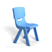 RFG Детски стол Chico, пластмасов, с облегалка, син, 41 х 35 х 62 cm 