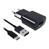 Мрежово зарядно USB C, 2 A, зарядно+ USB-C кабел, 1 m, Черен