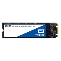 SSD WD Blue 3D NAND 250GB M.2 2280(80 X 22mm) SATA III, read-write: up to 550MBs, 525MBs (5 years warranty)