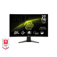 MSI MAG 27C6X, 27", VA, 240Hz, 250Hz(OC), 1ms, Curved, FHD 1920x1080, Adaptive-Sync, AI Vision, VRR, Console mode, CEC, Anti-Flicker, LBL, 250 nits, 3000:1, 100M:1, 1x Display Port (1.2a), 2x HDM