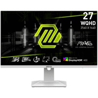 MSI MAG 274QRFW Gaming Monitor, 27" 180Hz, WQHD (2560x1440) 16:9, Rapid IPS Anti-glare, 1ms, 400nits, 1000:1, 178/178, AMD FreeSync, DisplayHDR 400, Adjustable Stand, 1x DP, 2x HDMI, 1x