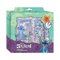 Комплект таен дневник с катинар Diakakis STITCH със стикери, две магически химикалки