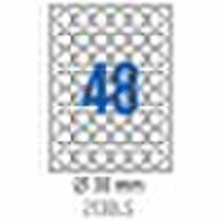 Етикети лепящи кръгли, 48 бр., Ø 30 мм, 100 л., A4 
