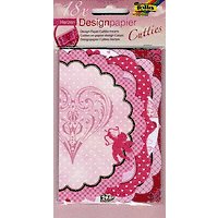 FOLIA Cutties - 18бр дизайн релефни картонени елементи с брокат 10 х 15 см.