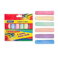 Тебешир 6 цв. ДЖЪМБО в кутия ДИНЕЛ