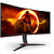 AOC CU34G2XP/BK, 34&quot; Curved 1500R VA, WLED, 3440x1440@180Hz, 1ms GtG, 1ms MPRT, 430 cd/m2, 4000:1, 80M:1 DCR, Tilt, Height Adjust, Swivel, 2xHDMI, 2xDP, USB hub