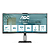 AOC CU34V5CW/BK, 34" Curved 1500R, VA, WLED, 3440x1440@100Hz, 4ms GtG, 1ms MPRT, 300cd m/2, 3000:1, 20M:1 DCR, Adaptive Sync, FreeSync, Low Blue Light, 5Wx2, 2MP Webcam, Tilt, Height Adjust, Swiv