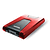 Adata 2TB , HD650 , USB 3.2 Gen 1, 2.5&quot; Durable Lite - External Hard Drive Red