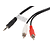 Lanberg mini jack 3.5mm (M) 3 pin -> 2X RCA  (chinch) (M) cable 1.5m